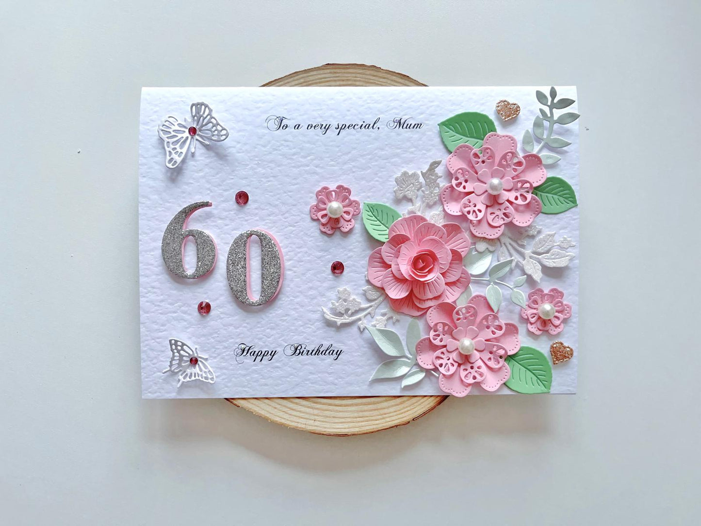 Luxury Handmade Personalised Floral Birthday Card, Bride and Groom C027