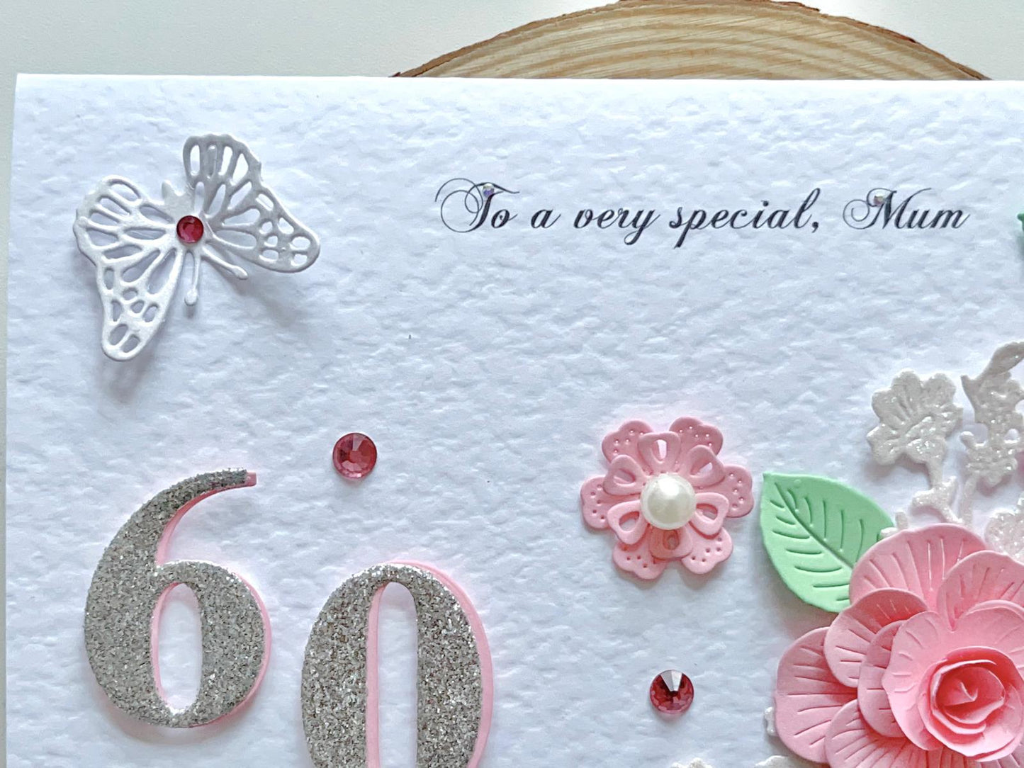 Luxury Handmade Personalised Floral Birthday Card, Bride and Groom C027