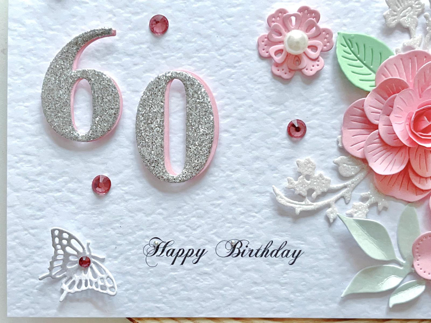 Luxury Handmade Personalised Floral Birthday Card, Bride and Groom C027