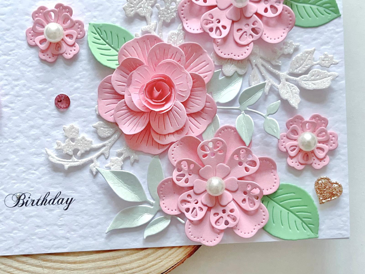 Luxury Handmade Personalised Floral Birthday Card, Bride and Groom C027