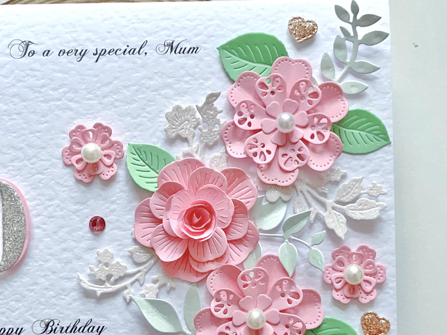Luxury Handmade Personalised Floral Birthday Card, Bride and Groom C027