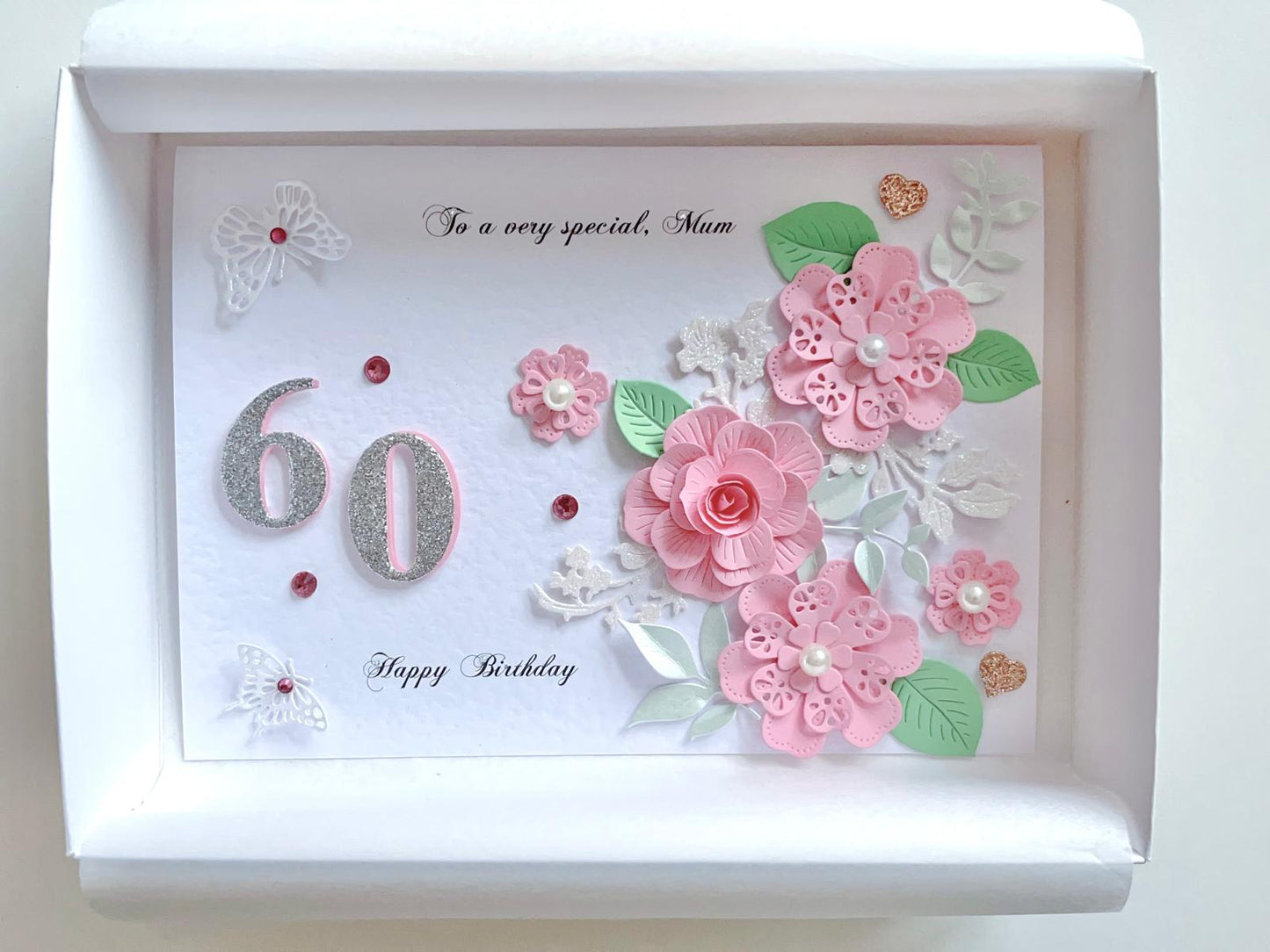 Luxury Handmade Personalised Floral Birthday Card, Bride and Groom C027