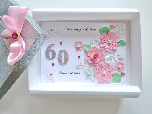 Luxury Handmade Personalised Floral Birthday Card, Bride and Groom C027