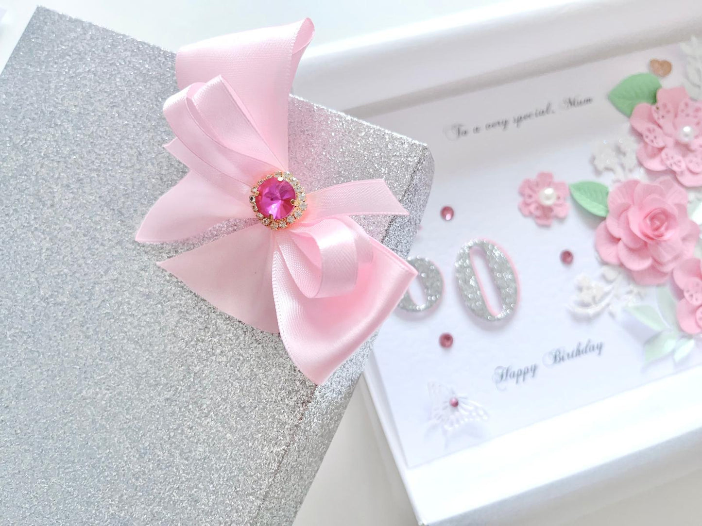 Luxury Handmade Personalised Floral Birthday Card, Bride and Groom C027