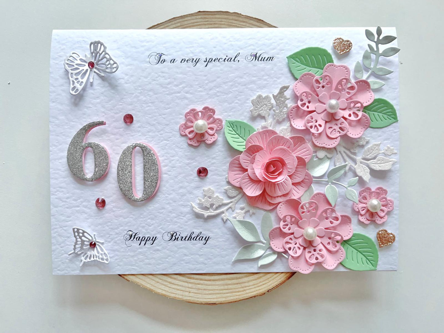 Luxury Handmade Personalised Floral Birthday Card, Bride and Groom C027