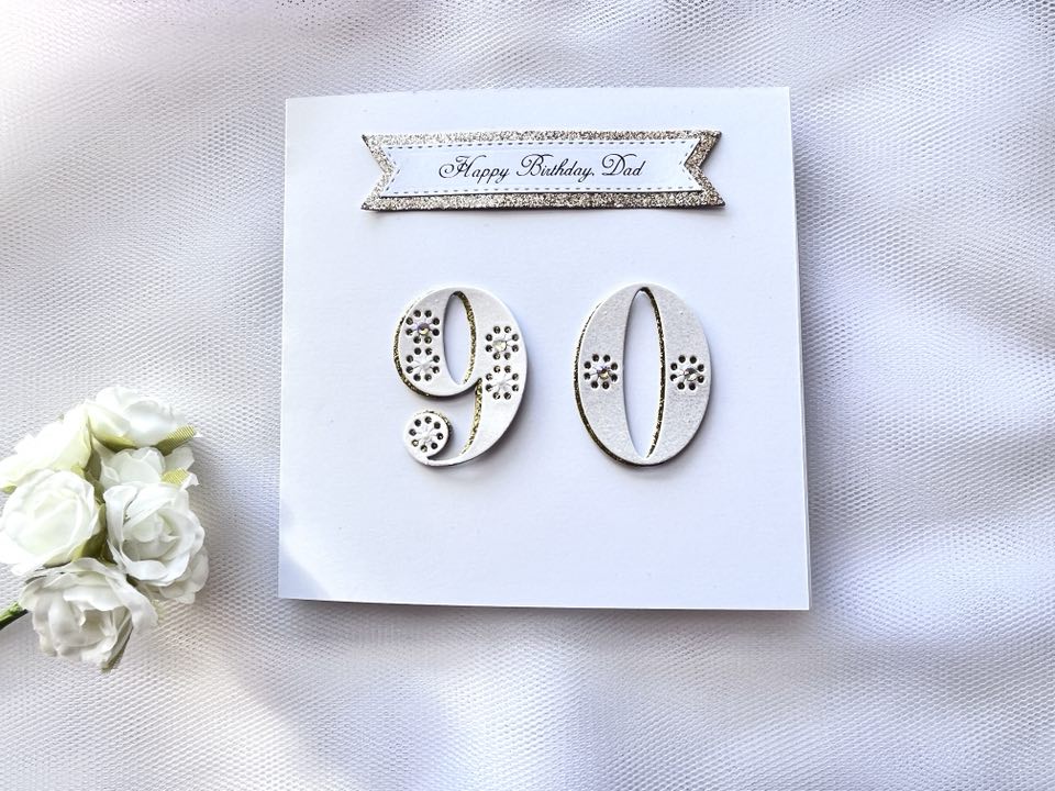 Handmade Personalised White Age Birthday Card for Dad, Husband, Son C028