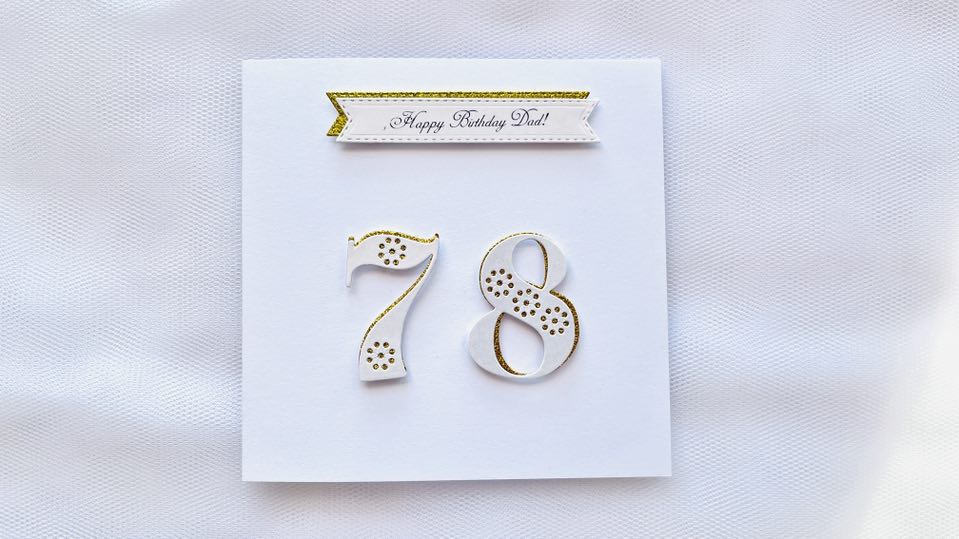 Handmade Personalised White Age Birthday Card for Dad, Husband, Son C028