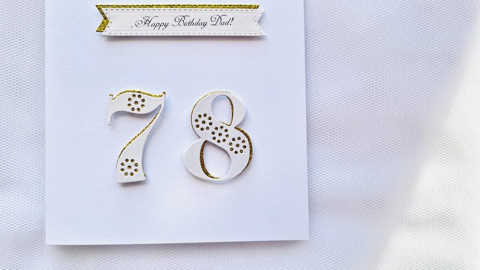 Handmade Personalised White Age Birthday Card for Dad, Husband, Son C028