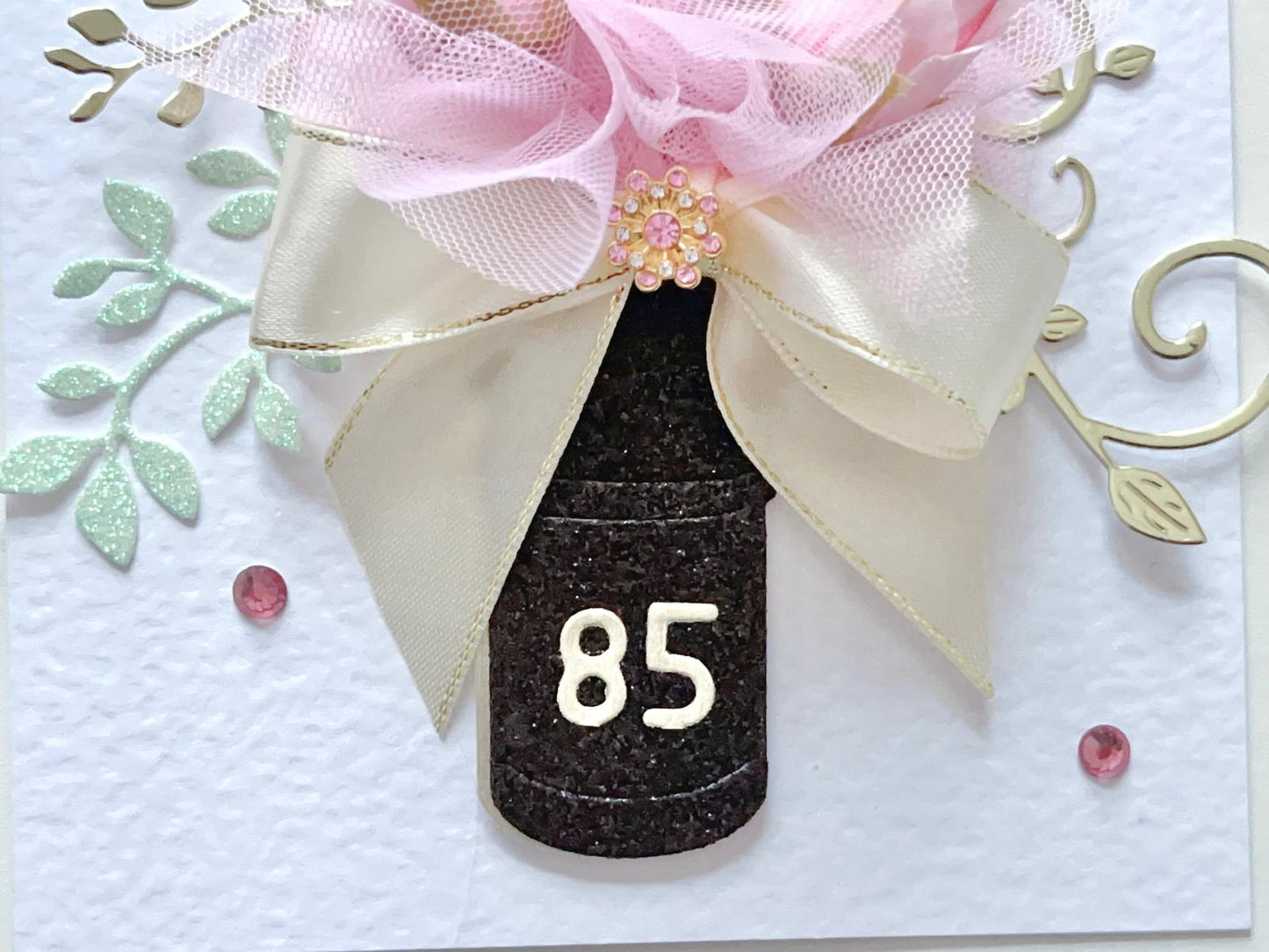 Luxury Handmade Preserved Dried Flower Birthday Card, Greeting Card C029