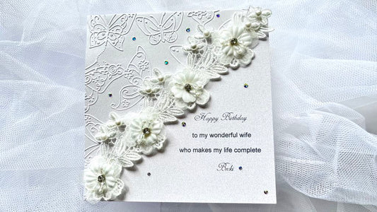 Luxury Personalised Handmade Wedding / Anniversary Card C030