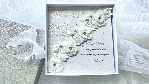 Luxury Personalised Handmade Wedding / Anniversary Card C030