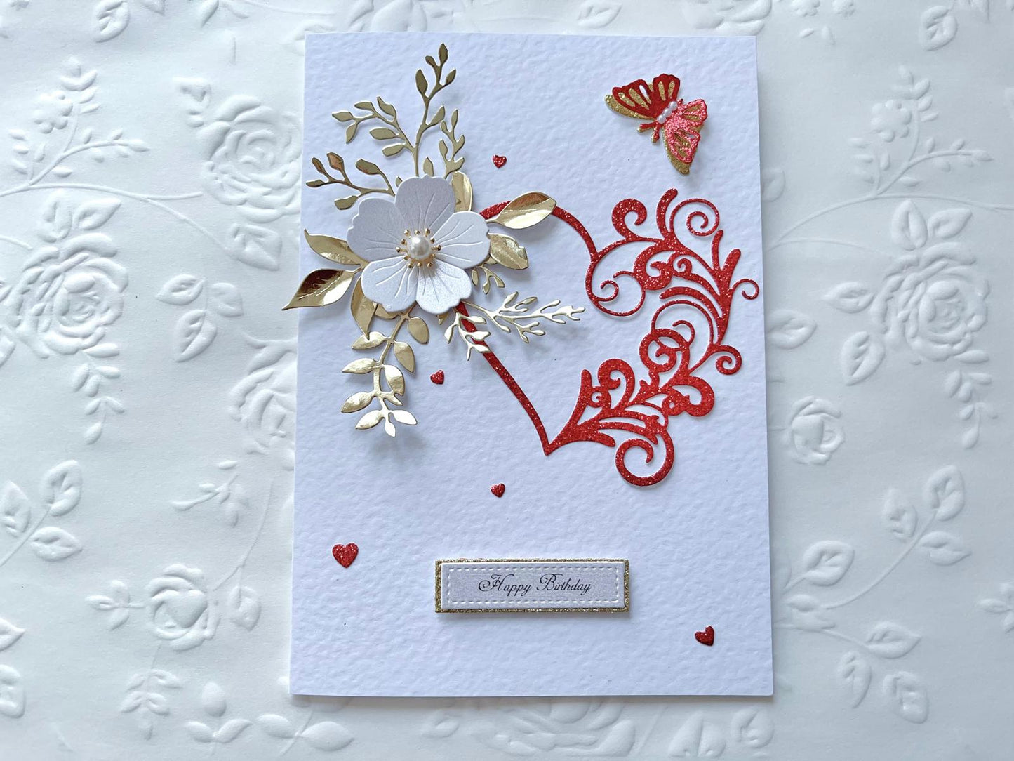 Luxury Handmade Personalised Floral Birthday Card, Greeting Card C031