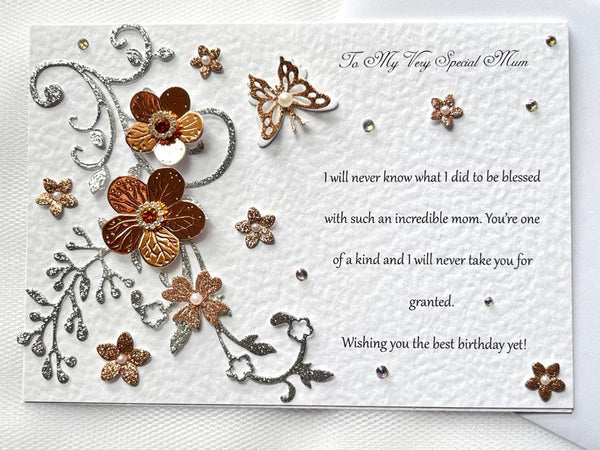 Luxury Personalised Handmade Birthday Card with Envelope C031