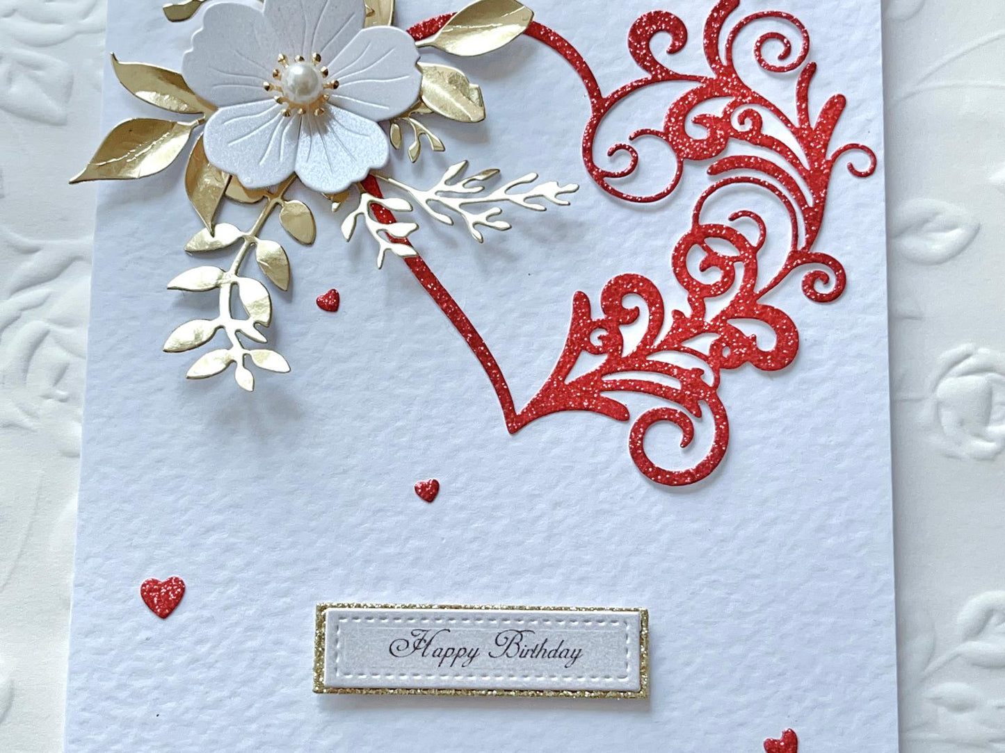 Luxury Handmade Personalised Floral Birthday Card, Greeting Card C031