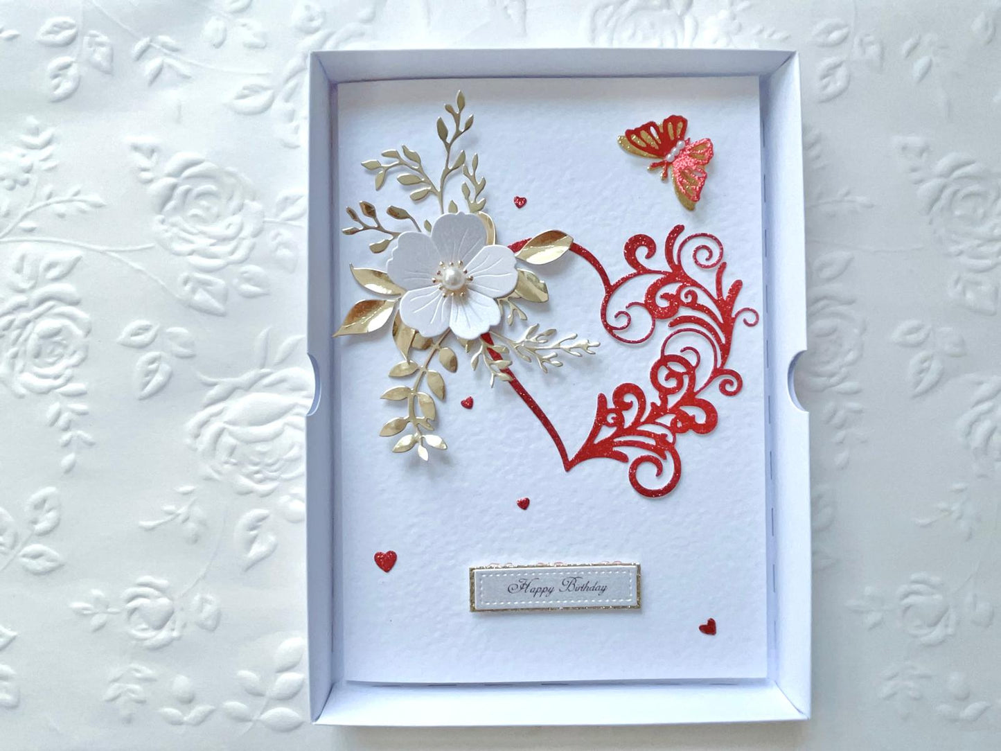 Luxury Handmade Personalised Floral Birthday Card, Greeting Card C031