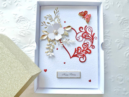 Luxury Handmade Personalised Floral Birthday Card, Greeting Card C031