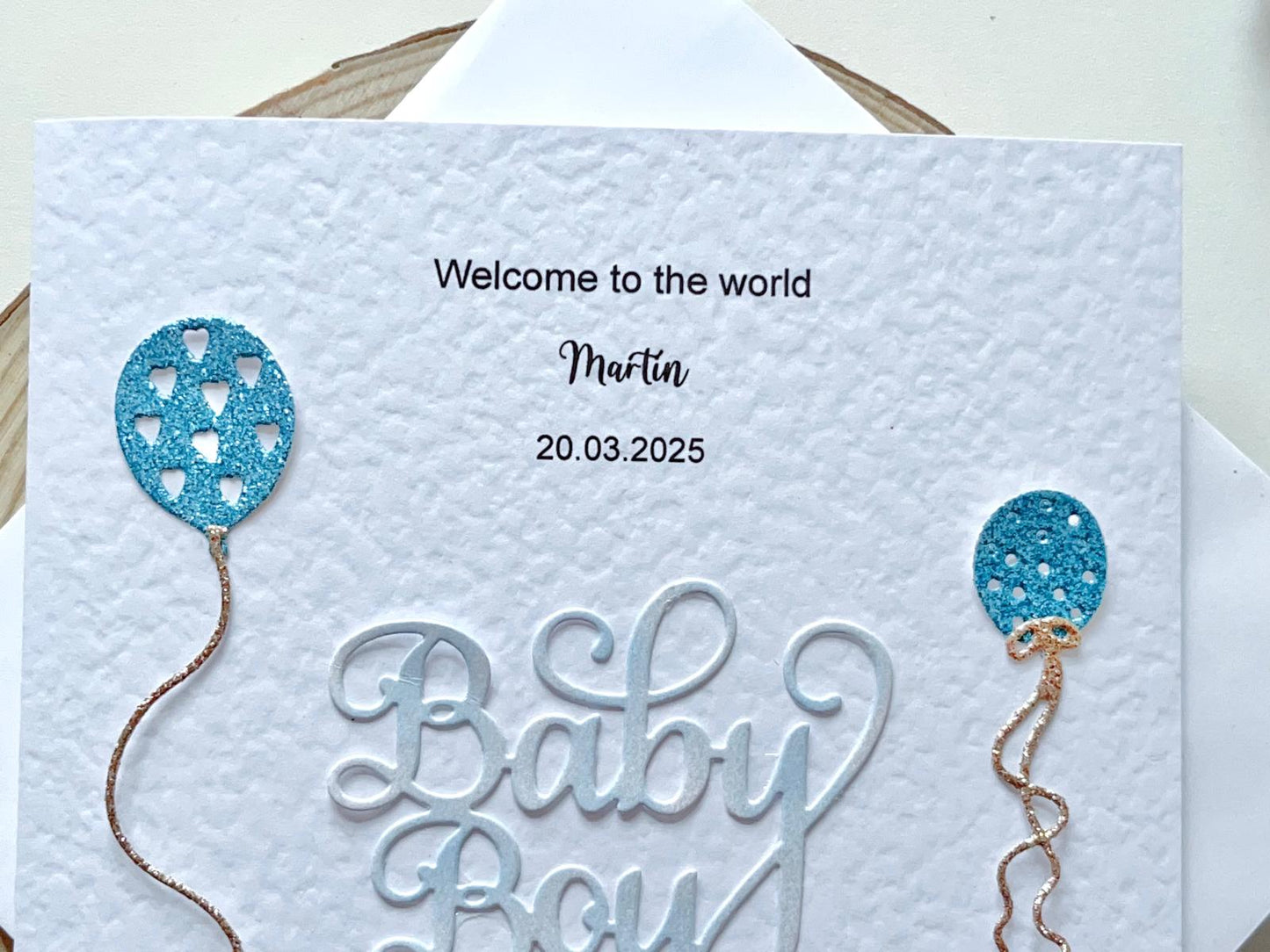 Personalised New Baby Card, Newborn Baby Boy Card  C033