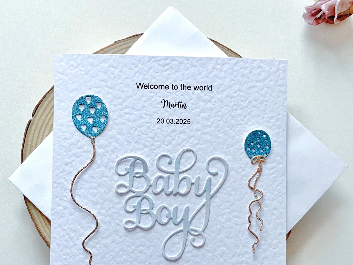 Personalised New Baby Card, Newborn Baby Boy Card  C033