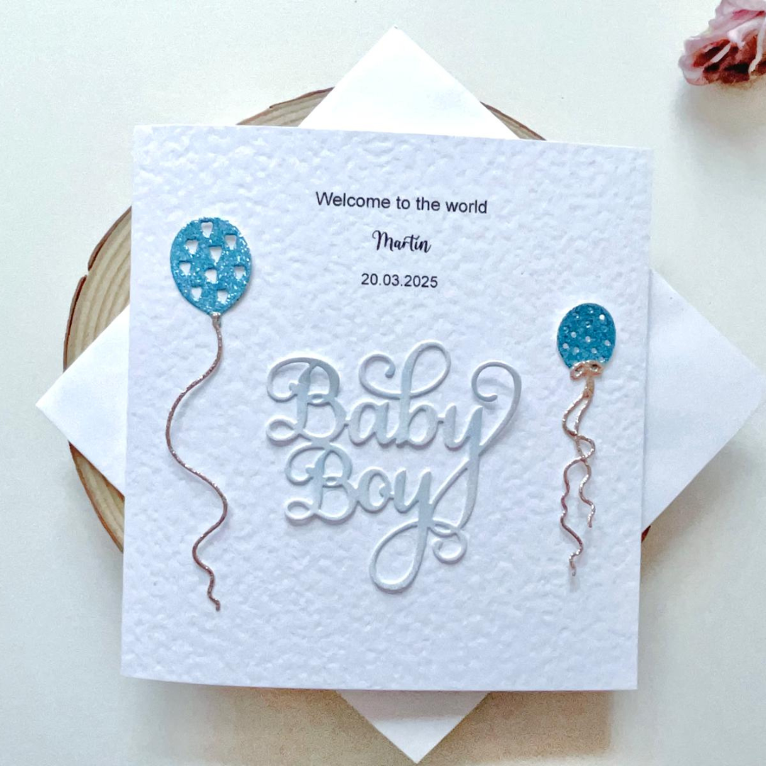Personalised New Baby Card, Newborn Baby Boy Card  C033