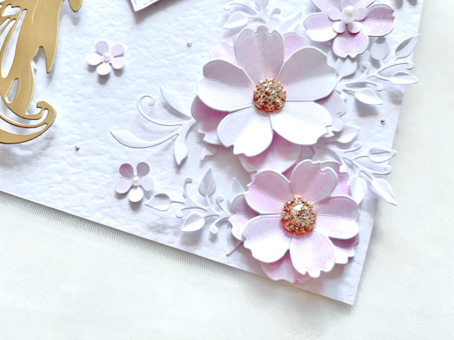 Luxury Handmade Personalised Floral Wedding Card, Bride and Groom C034