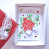 Luxury Handmade Personalised Red Floral Birthday Card C035