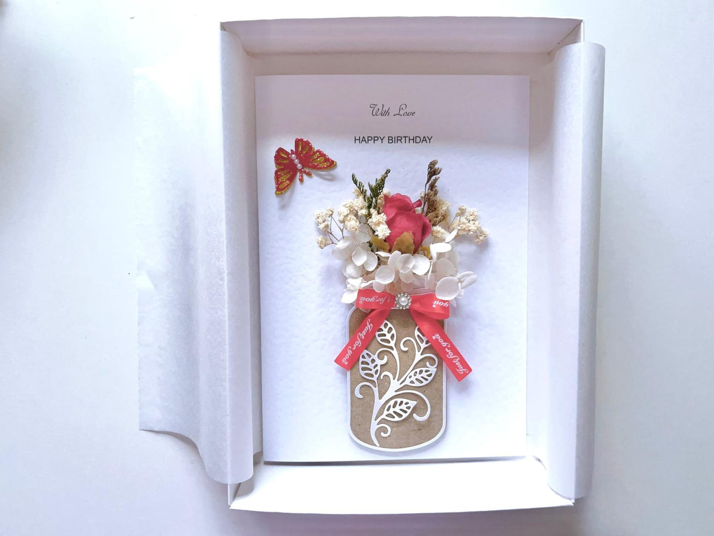 Luxury Handmade Personalised Flower Birthday Card C040