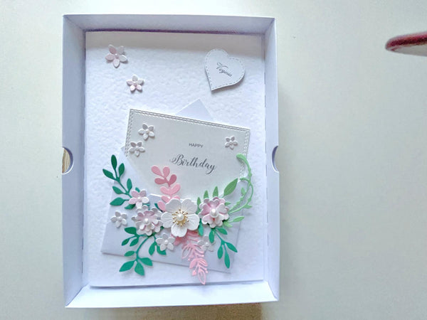Luxury Handmade Personalised Floral Envelope Birthday Card C041