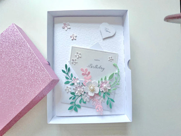 Luxury Handmade Personalised Floral Envelope Birthday Card C041