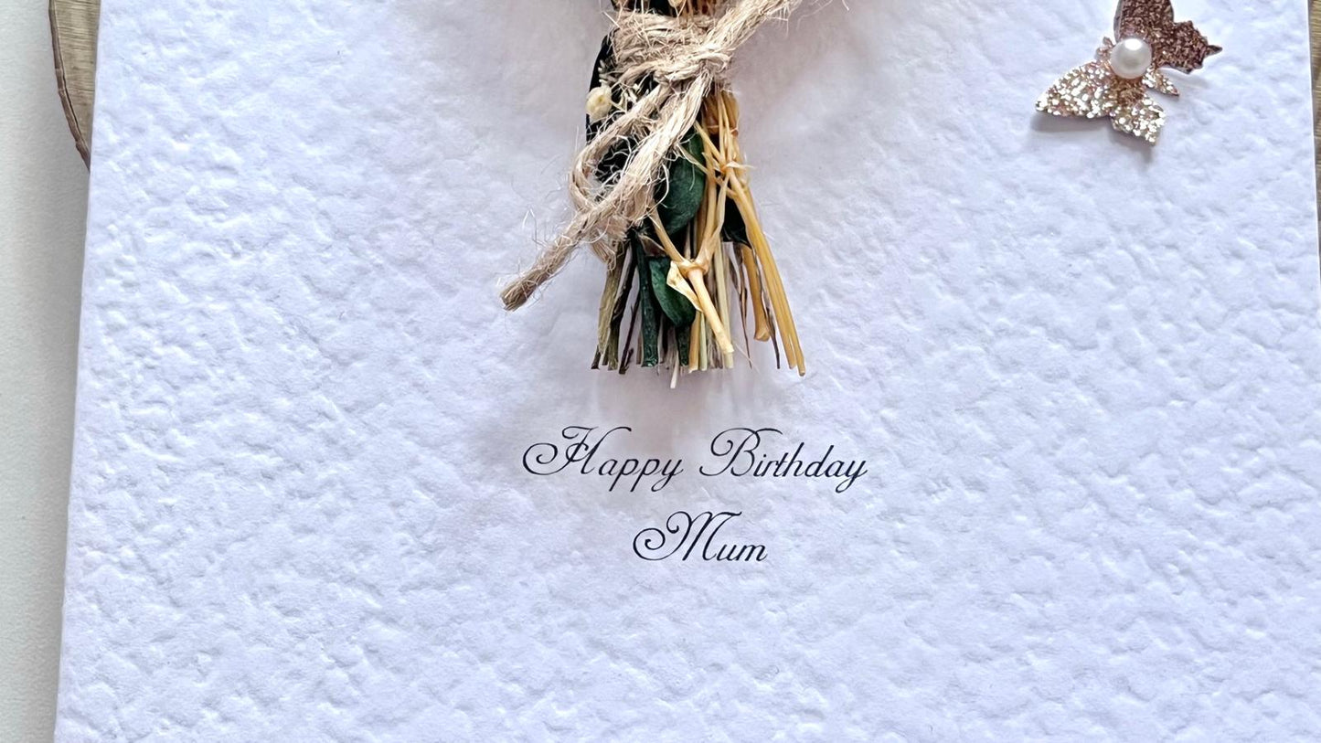 Luxury Birthday Gift for Her with Box, Handmade Flower Bouquet with Personalised Card, Floral Birthday Card for Girls Women C049
