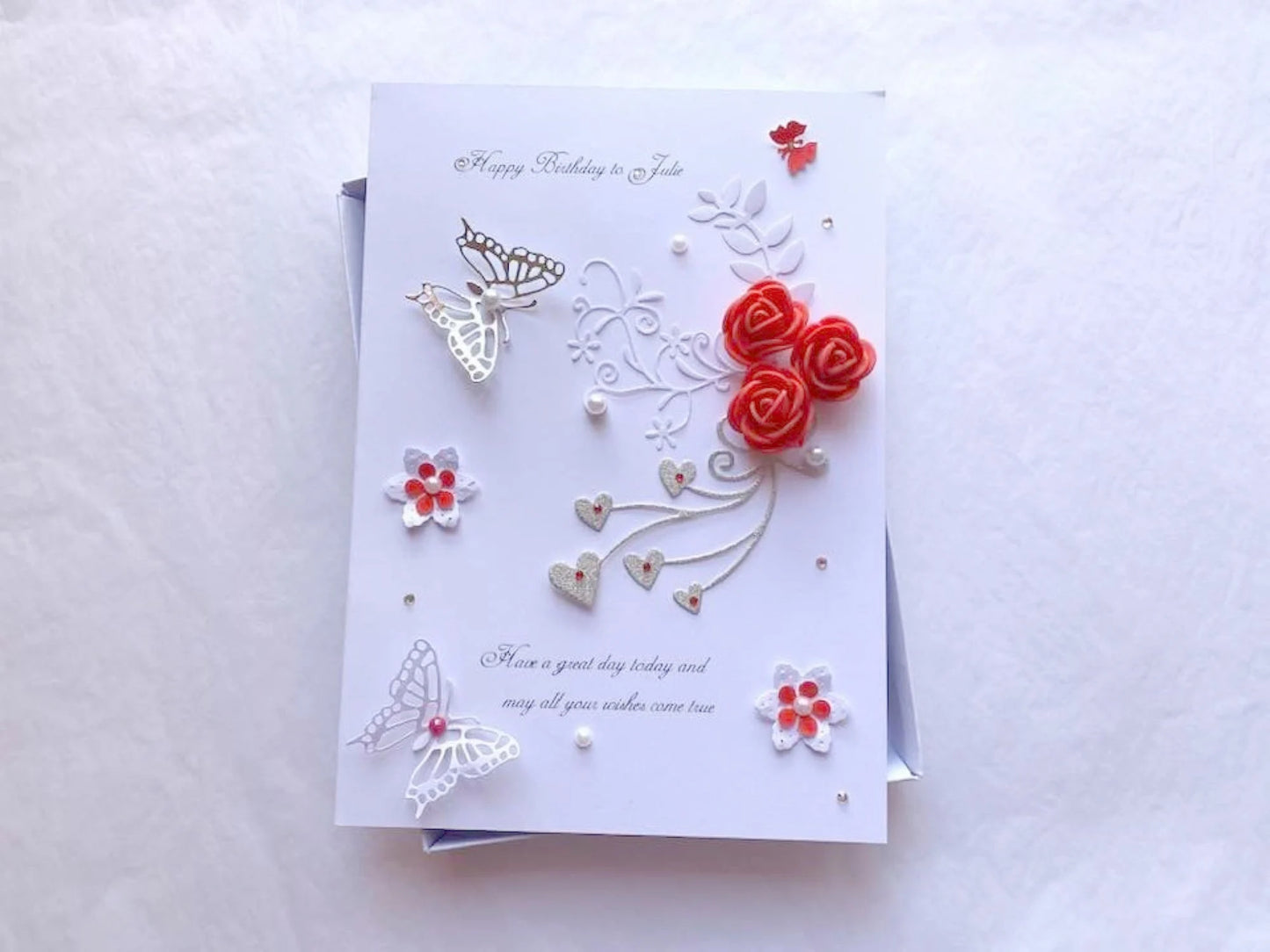 Luxury Handmade Birthday Flower Card C064