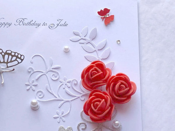 Luxury Handmade Birthday Flower Card C064
