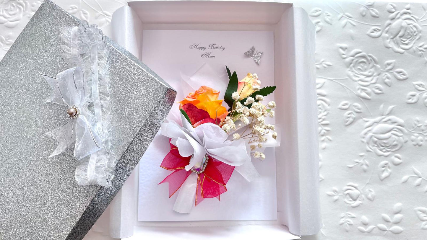 Luxury Handmade Personalised Floral Birthday Card  C1004