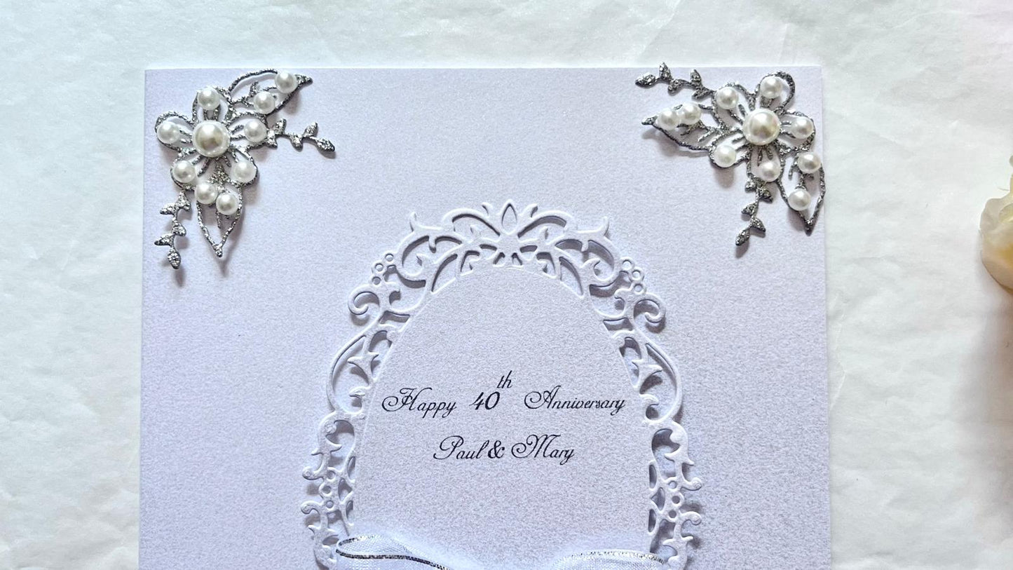Luxury Handmade Personalised Wedding /  Anniversary Card with Box C1005