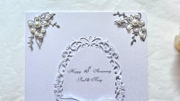 Luxury Handmade Personalised Wedding /  Anniversary Card with Box C1005