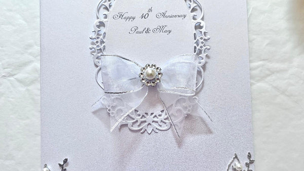 Luxury Handmade Personalised Wedding /  Anniversary Card with Box C1005