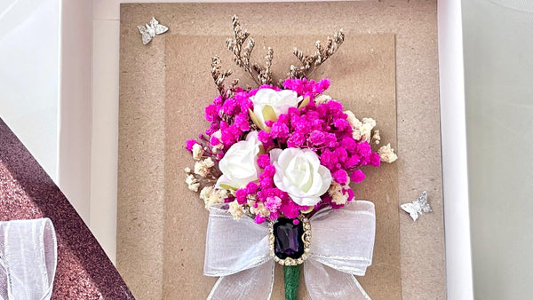 Luxury Handmade Personalised Dried Flower Envelope Birthday Card  C1100