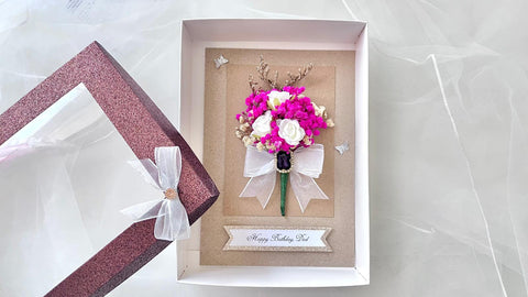 Luxury Handmade Personalised Dried Flower Envelope Birthday Card  C1100