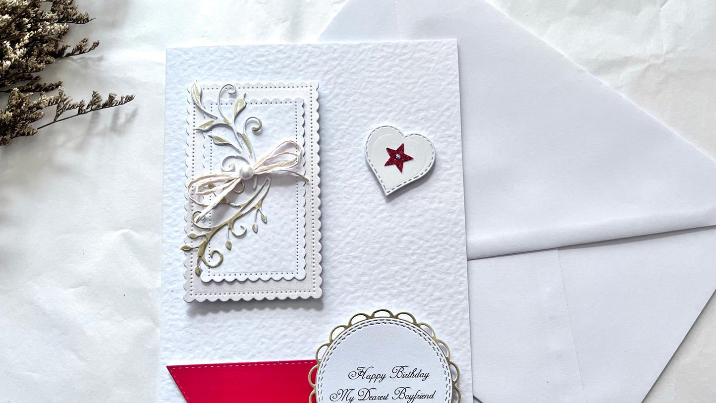 Luxury Handmade Personalised Birthday Flower Card  for Men with Envelope  C1101