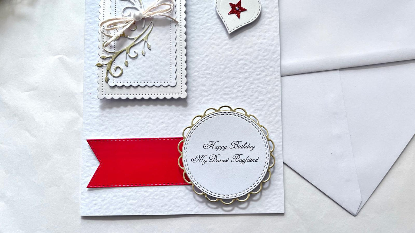 Luxury Handmade Personalised Birthday Flower Card  for Men with Envelope  C1101