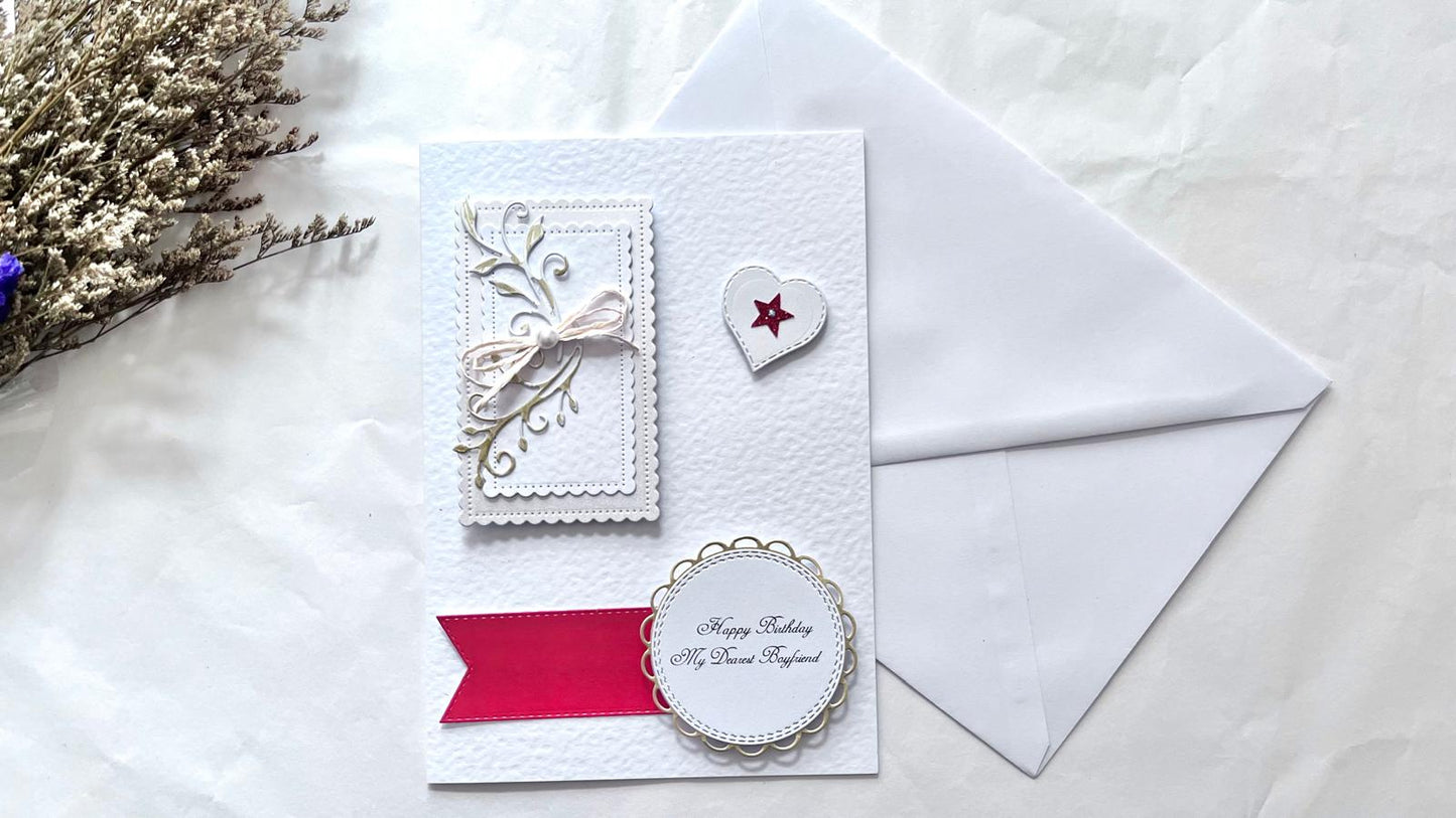 Luxury Handmade Personalised Birthday Flower Card  for Men with Envelope  C1101