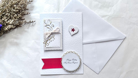 Luxury Handmade Personalised Birthday Flower Card  for Men with Envelope  C1101