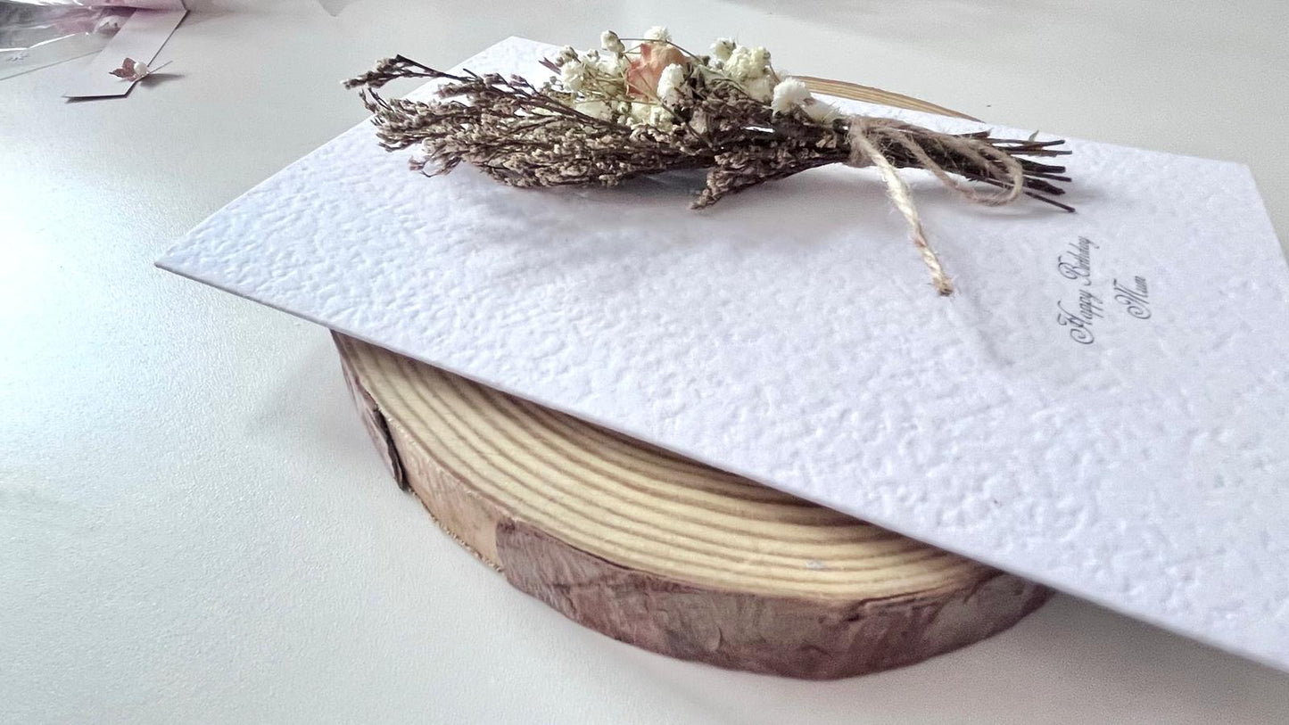 Luxury Birthday Gift for Her with Envelpe, Handmade Dried Flower Bouquet with Personalised Card, Floral Birthday Card for Girls Women C1101