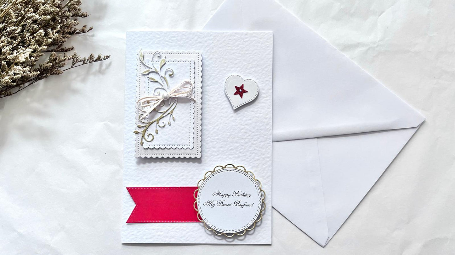 Luxury Handmade Personalised Birthday Flower Card  for Men with Envelope  C1101