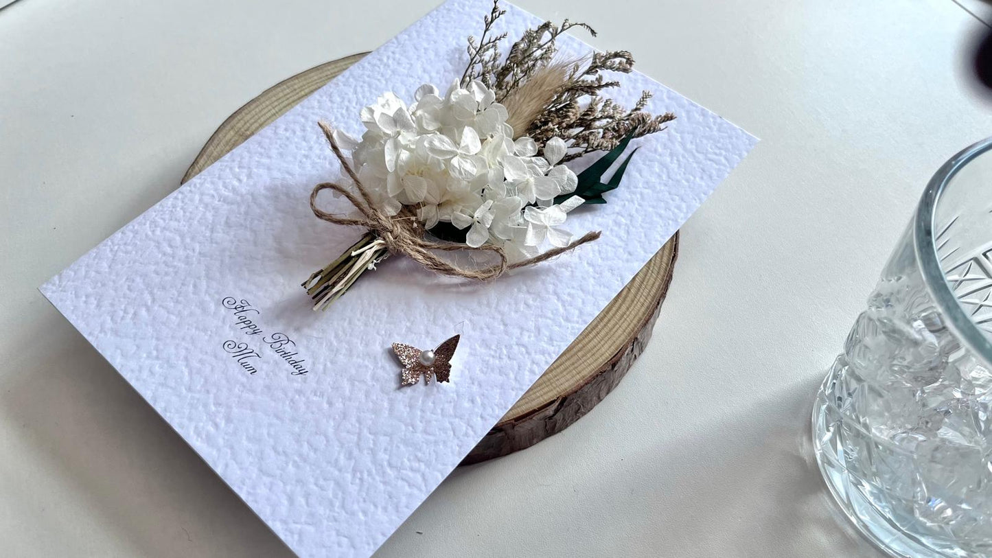 Luxury Birthday Gift for Her with Envelpe, Handmade Flower Bouquet with Personalised Card, Floral Birthday Card for Girls Women C1102