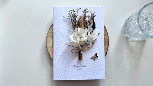 Luxury Birthday Gift for Her with Envelpe, Handmade Flower Bouquet with Personalised Card, Floral Birthday Card for Girls Women C1102