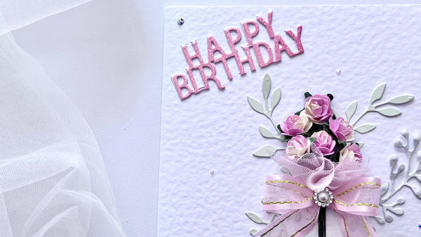 Luxury Handmade Personalised Floral Birthday Flower Card C1103