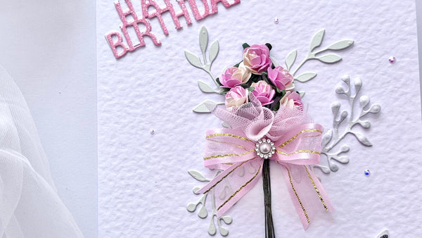 Luxury Handmade Personalised Floral Birthday Flower Card C1103