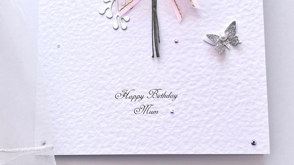 Luxury Handmade Personalised Floral Birthday Flower Card C1103