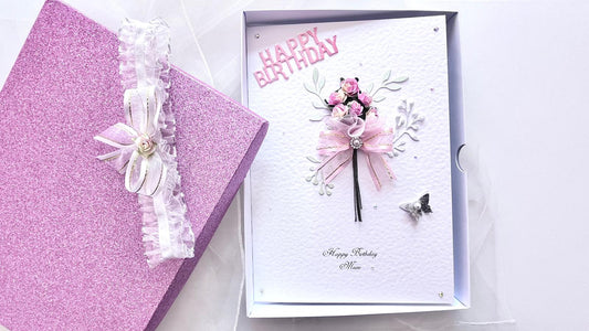Luxury Handmade Personalised Floral Birthday Flower Card C1103