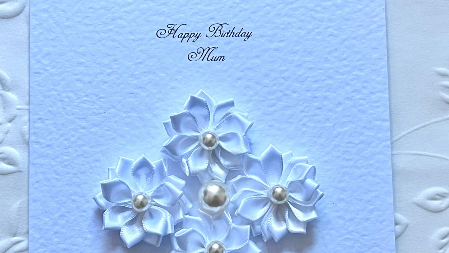 Luxury Handmade Personalised Floral Birthday Flower Card C1106